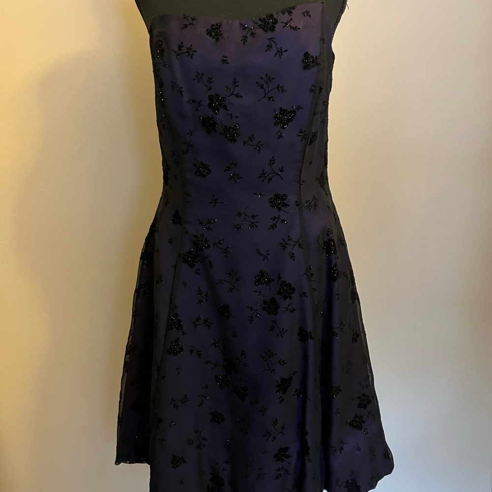 Elegant dark navy blue prom Dress